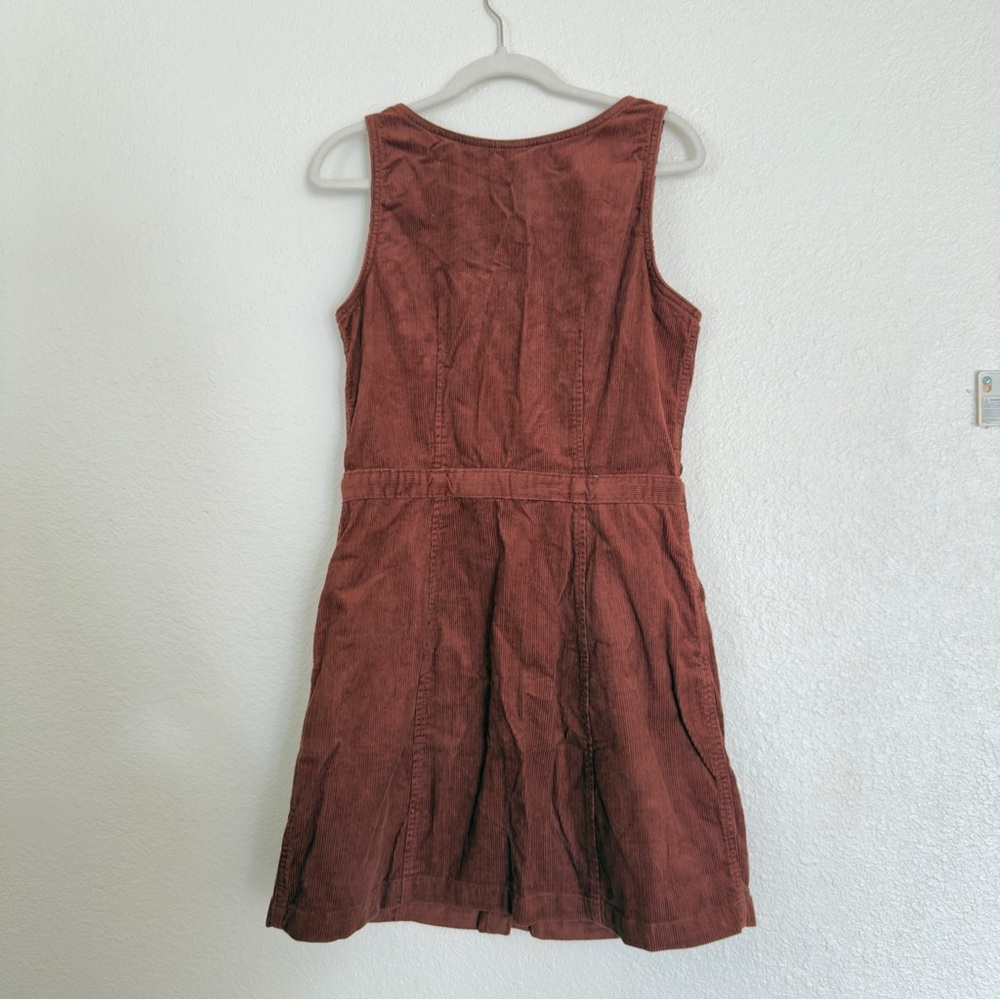 Levis Corduroy Mini Dress Burnt Orange/Brown Button Up Womens size M - Picture 8 of 10